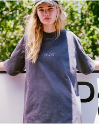 SSAINT - No Vacancy Tee Charcoal Acid Wash