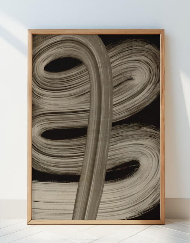Olive et Oriel - Beige Strokes No 4 by Treechild Art Print