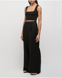 FRIEND of AUDREY - Hayworth Linen Split Trousers