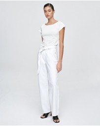 Marle - Belted Wide Leg Jeans