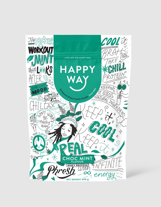 Happy Way - Choc Mint Whey Protein Powder