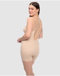 Cupid Fine Shapewear - Dress Rehearsal Mid-Thigh Low Back Shapewear Bodysuit
