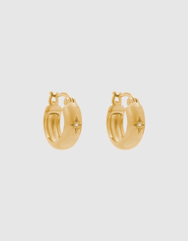 Kirstin Ash - Guiding Star Etched Hoops