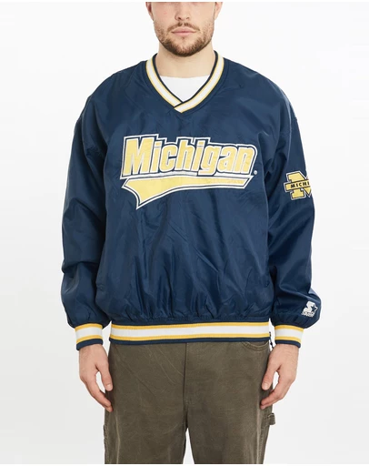 Vintage by The Real Deal - Pre Loved - Vintage 90s Starter NCAA Michigan Wolverines Pullover Jacket