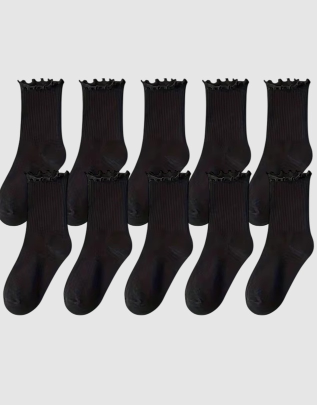 High Heel Jungle - Premium Cotton Frill Edge Socks- 5 Pack