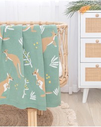 Living Textiles - Australiana Jacquard Blanket - Kangaroo