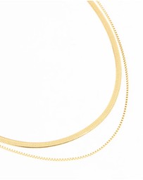 Lovisa - Waterproof Gold Plated Stainless Steel Snake Chain Fine Layered Necklace