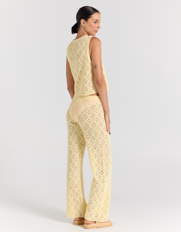 Poolside Paradiso - Messina Knit Pant - Lemon