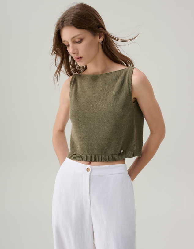 IDA+S - Ari Cropped Knit Tank Top