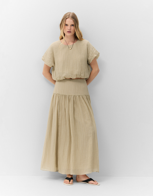 UNISON - Crinkle Basque Skirt