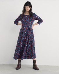 Seasalt - Seasalt Cornwall Blue Veronica Midi Dress in Organic Cotton Jersey