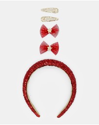 Morgan & Taylor - Noel Kids Clip Set in Sparkling Red and Gold