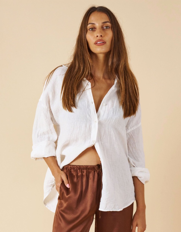 CAMIXA - Exalina Oversized Crinkle Linen Shirt