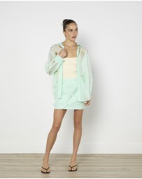 Cirkular - Pre-Loved - Oroton Mint Lace Shirt and Skirt Set