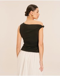 AERE - Cupro Off Shoulder Top
