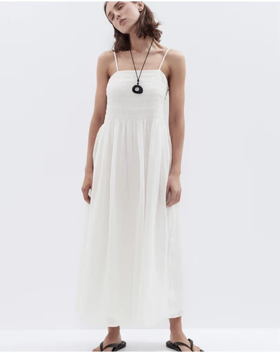 UNISON - Ramie Shirred Dress