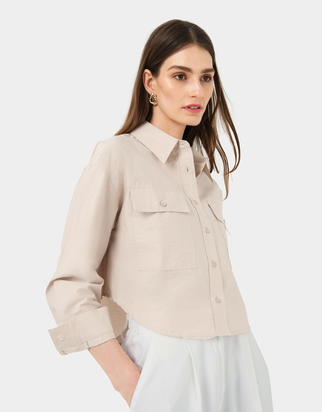 Forcast - Kyla Crop Pocket Shirt