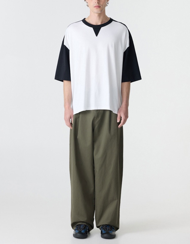 Bassike - Contrast Raglan Boxy T-Shirt