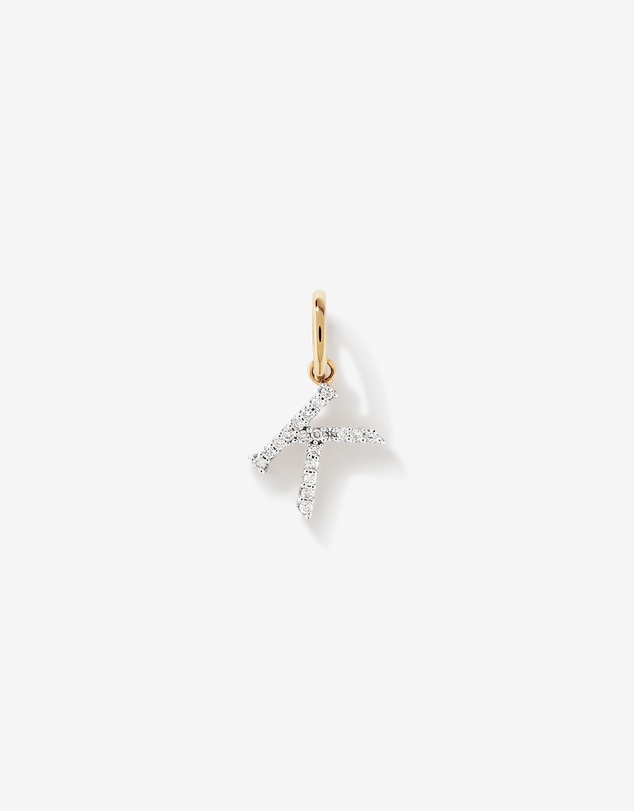 Michael Hill - Diamond Letter K Initial Pendant in 10kt Yellow Gold