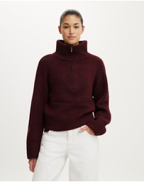 Cotton On - Luxe Funnel Zip Pullover