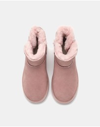 AusWooli Ugg Boots - Cabarita Sheepskin Chic Short Button Boots