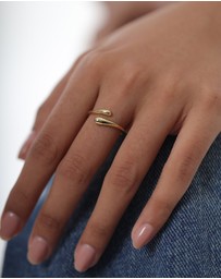 Elli Jewelry - Ring Minimalist 925 Sterling Silver Gold-Plated