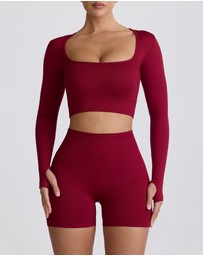 BO+TEE - Super Sculpt Seamless Long-Sleeve Crop Top