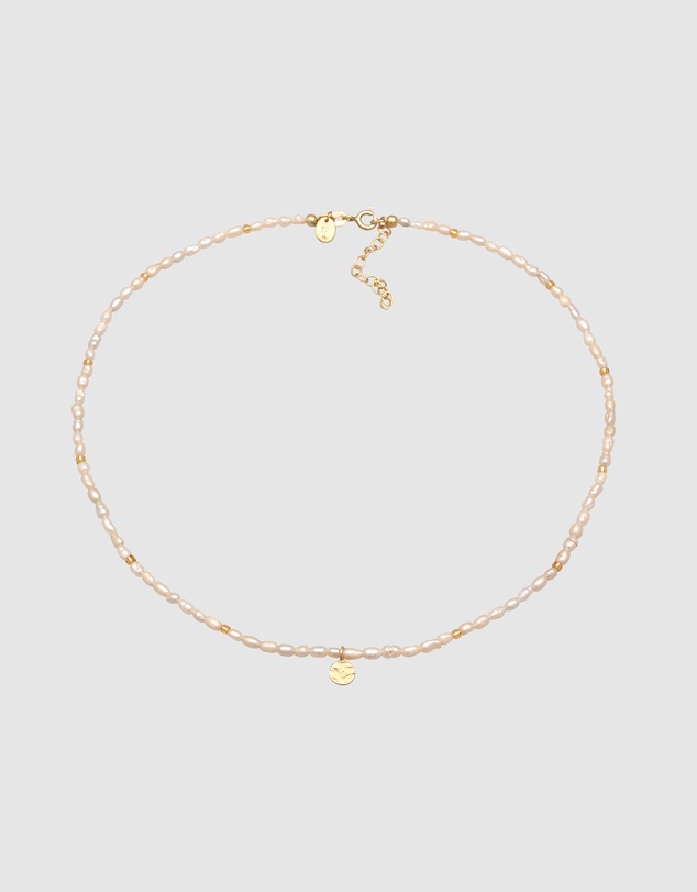 Elli Jewelry - Necklace Choker Disc 925 Sterling Silver Gold-Plated