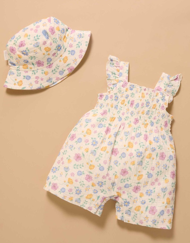 Purebaby - Shirred Jumpsuit -Kids-Babies