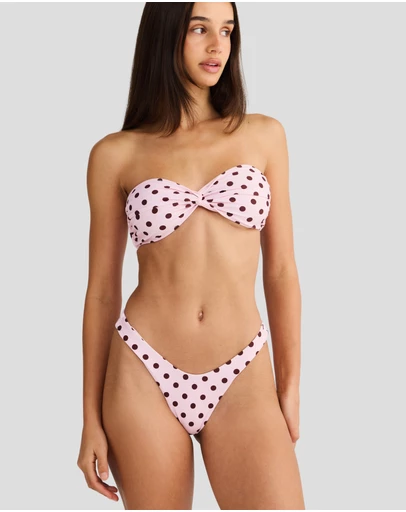 Vacay Swimwear - Positano Bottom Pink Polka