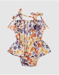 WITH LOVE FOR KIDS - Cotton Muslin Ruffle Playsuit - Babies