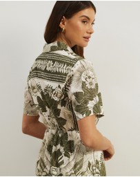 Atmos&Here - Remi Linen Blend Midi Shirt Dress