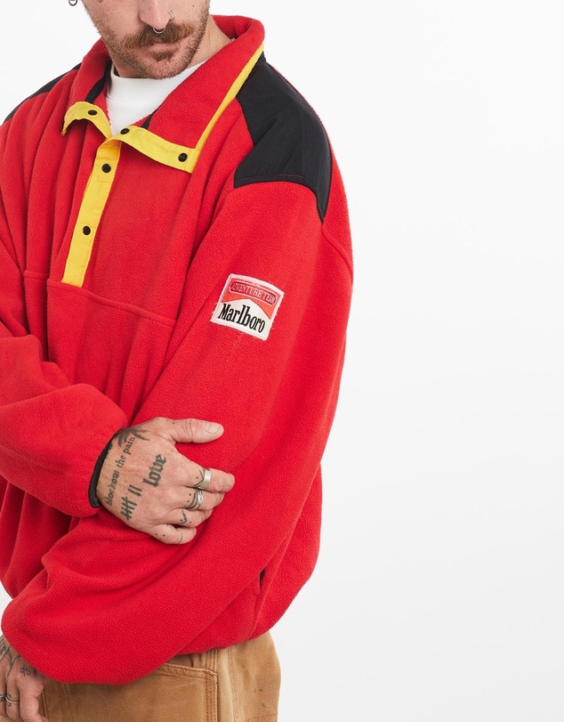 Vintage by The Real Deal - Pre Loved - Vintage 90s Marlboro Cigarettes Pullover Fleece Jacket