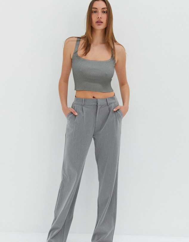 Style Addict - Keira Knit Tank Top - Dark Grey