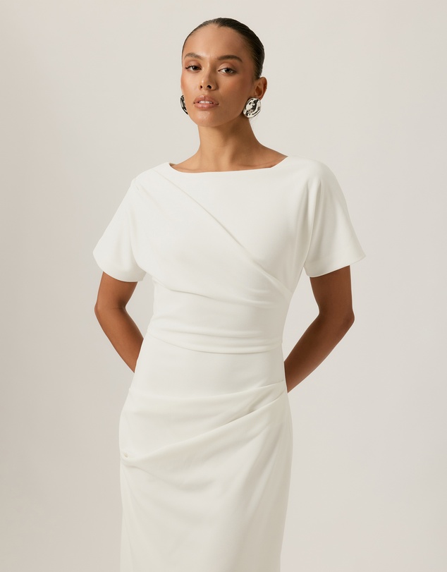 Tussah - Cindy Crepe Tuck Midi Dress