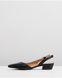 Naturalizer - Banks Slingback Heeled Sandal - Black Leather