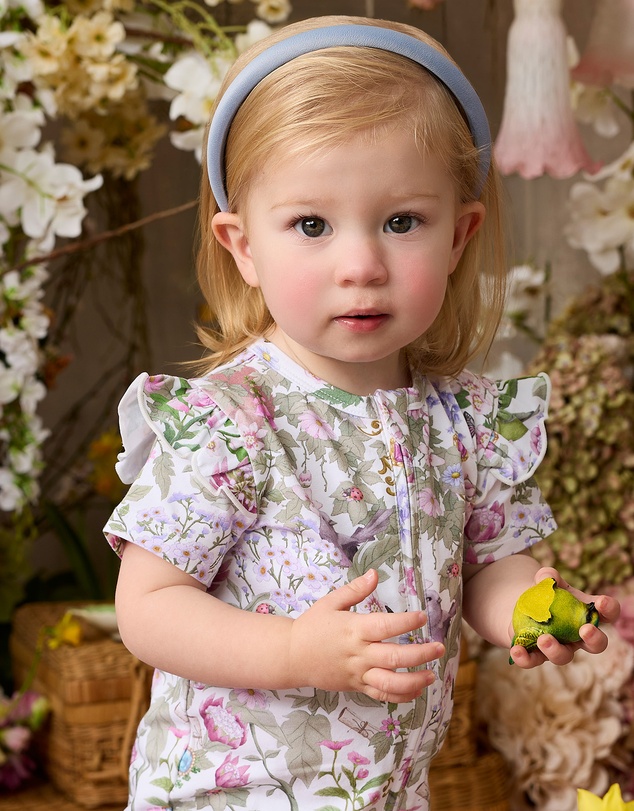 Fleur Harris - 'Heirloom Treasures' Precious Shorty Frill Coverall in Gardenia