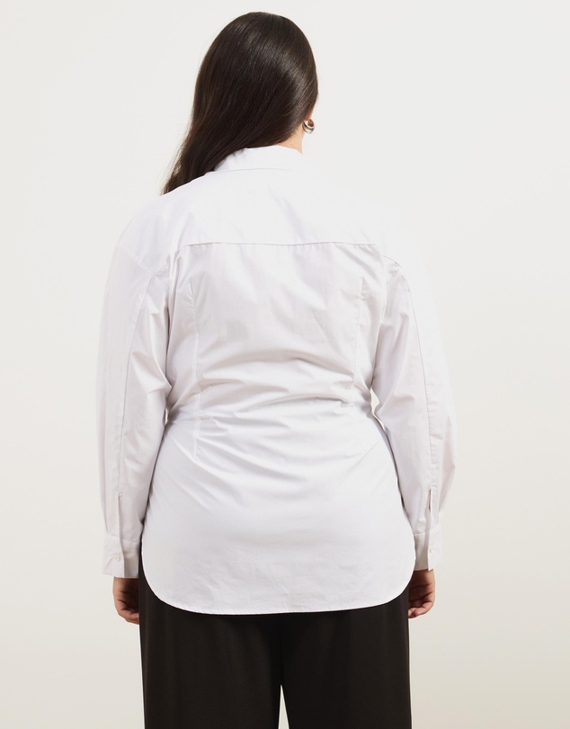 Atmos&Here Curvy - Kitt Cinched Waist Tie Wrap Shirt