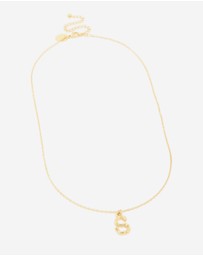 Lovisa - Waterproof Gold Plated Stainless Steel Bamboo Letter S Necklace