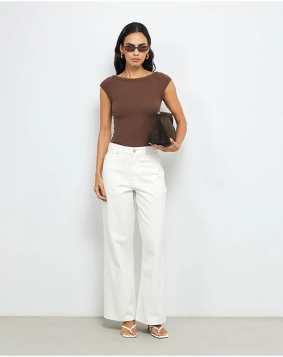 AERE - High Rise Straight Leg Jeans