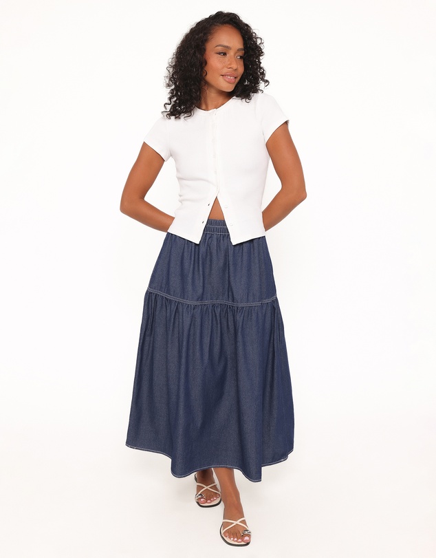 Petal & Pup - Meadow Midi Denim Skirt - Dark Wash