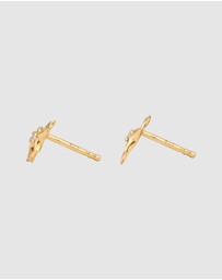 Elli Jewelry - Earrings Stud Crystal Star 925 Sterling Silver Gold-Plated