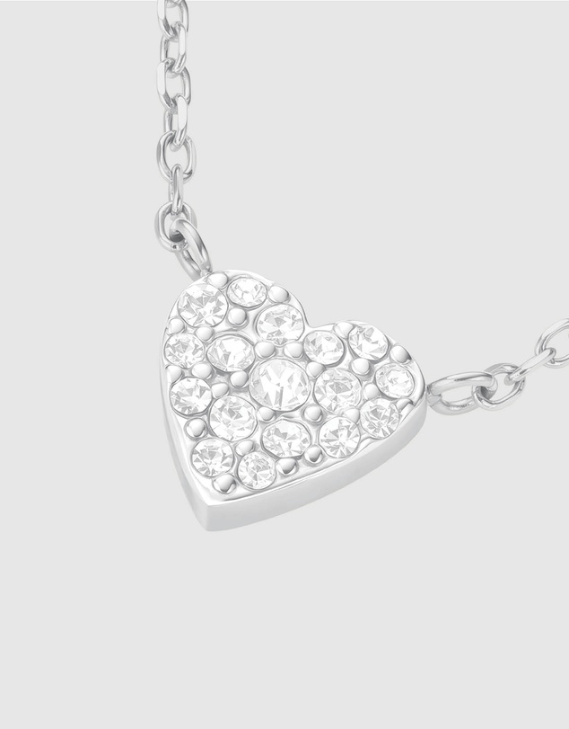 Rosefield - Pavé Heart Silver-Tone Necklace