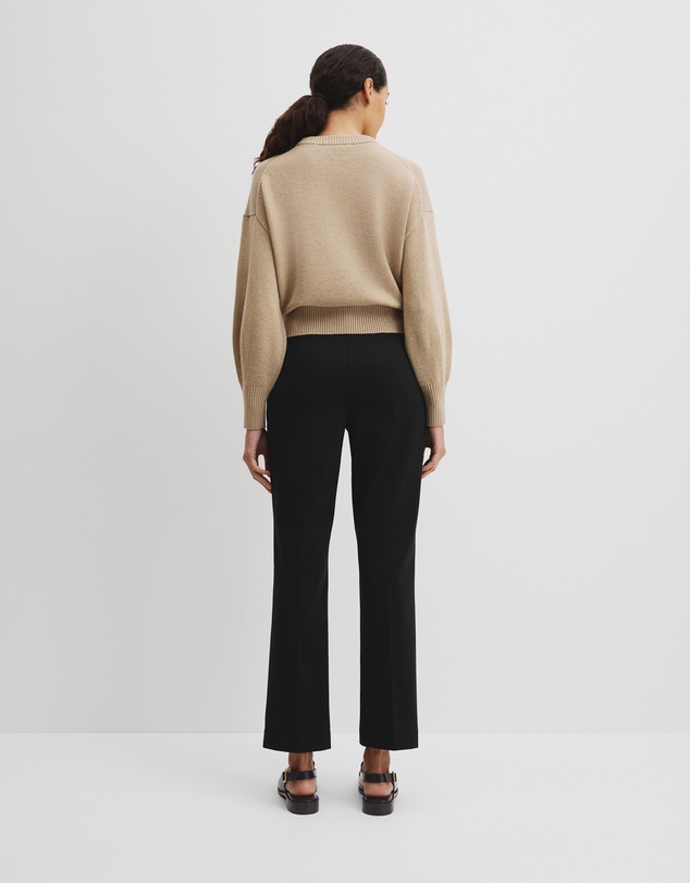 Country Road - Organically Grown Cotton Blend Crop Crew Neck Knit