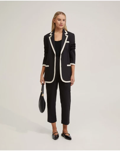 Oxford - Willow Linen Jacket With Contrast Trim
