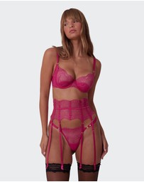 Bras N Things - Vamp Be Mine Suspender - Dark Pink