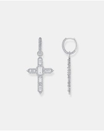 THOMAS SABO - Single Cross hoop earring with white zirconia
