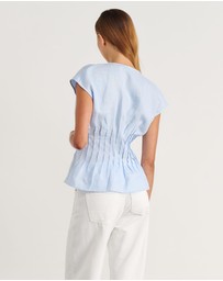Jag - Delphine Pintuck Linen Blouse