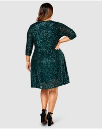 Pink Dusk by Curve Project - Are You Jelly Sequin Dress