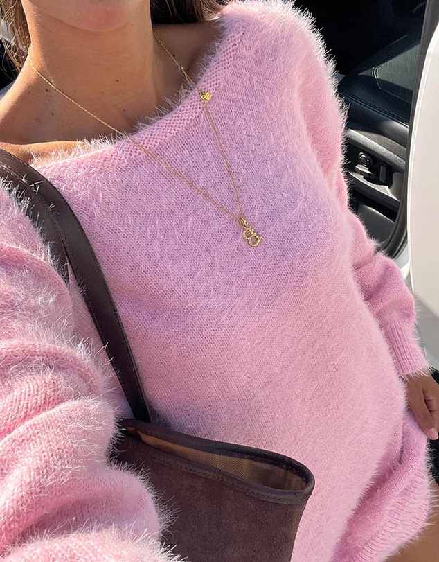 Beginning Boutique - Kleine Pink Long Sleeve Knit Mini Dress